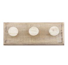 Cream Round  Metal And Bone Wooden Hooks