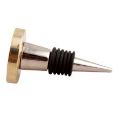 Cream Round  Metal And Bone Wine Stopper