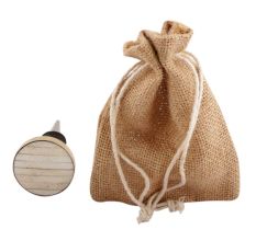 Cream Round  Metal And Bone Wine Stopper