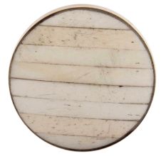 Cream Round  Metal And Bone Wine Stopper
