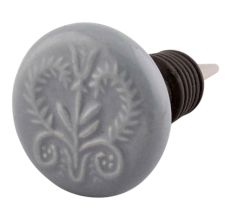 Grey Leaf Ceramic Wine Stopper