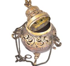Copper And Brass Religious Incense Burner On Chain
