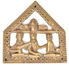 Three Tribals In An Engraved  Brass Frame
