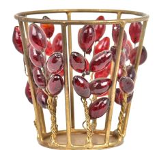 Circular Red Glass Bead Votive