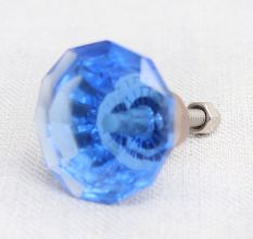 Slate Blue Diamond Glass Drawer Knobs Online