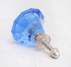 Slate Blue Diamond Glass Drawer Knobs Online