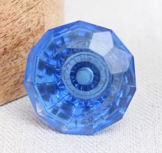 Slate Blue Diamond Glass Drawer Knobs Online