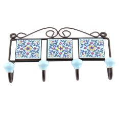 Turquoise And Yellow Wheel Flower Tiles Hoos