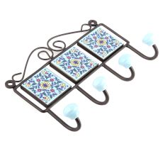 Turquoise And Yellow Wheel Flower Tiles Hoos