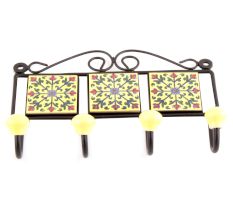 Yellow  Red Rose Tiny Flower Tiles Hooks