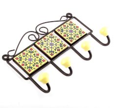 Yellow  Red Rose Tiny Flower Tiles Hooks