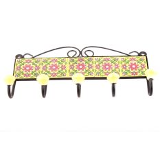 Yellow Red Sunflower Tiles Hooks