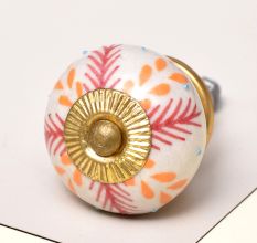 Red Leaf Ceramic Floral Dresser Knob Online