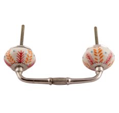 Red Leaf Flora Ceramic Bridge Handles