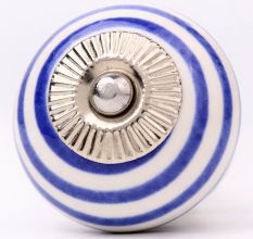 Navy Blue Striped Knob