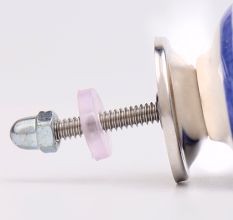 Navy Blue Striped Knob