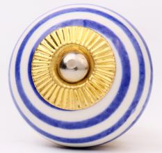 Navy Blue Striped Knob