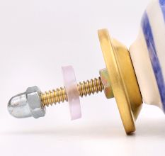 Navy Blue Striped Knob
