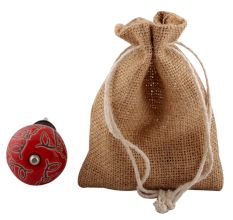 Red Calla Lily Brown Etched Ceramic Wine Stopper