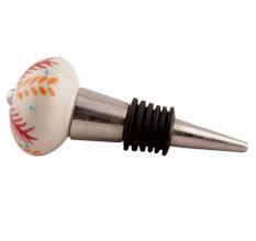 Red Leaf Ceramic Floral Wine Stopper
