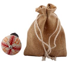 Red Leaf Ceramic Floral Wine Stopper