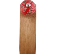Red Calla Lily Brown Etched Ceramic Door Stopper