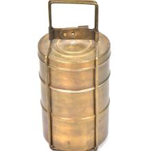 Brass 3 Compartment Lunch Tiffin Box