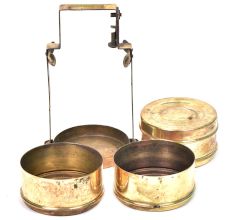 Brass Three Container Stacked Tiffin Box