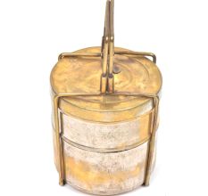 Vintage Brass Two Container Tiffin Box