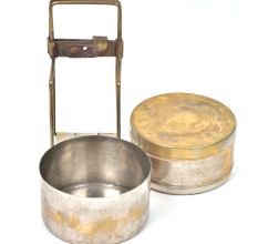 Vintage Brass Two Container Tiffin Box