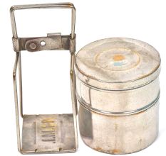 Vintage Two Container Brass Lunch Tiffin Box