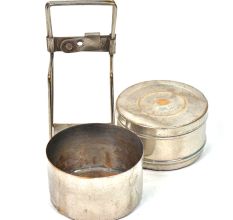 Vintage Two Container Brass Lunch Tiffin Box