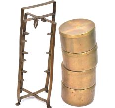 4 Compartment Brass Tiffin Carrier Lunch Box
