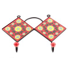 Red And Yellow Flower Tiles Hook