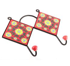 Red And Yellow Flower Tiles Hook
