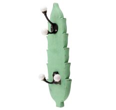Green And Black Double Loop Ceramic Iron Wooden Hooks