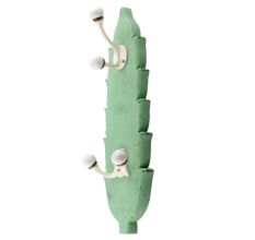 Green And Cream Double Loop Ceramic Iron Wooden Hooks