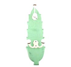 Green And Cream Double Loop Ceramic Iron Wooden Hooks