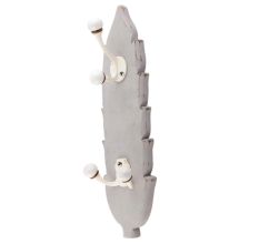 Grey And Cream Double Loop Ceramic Iron Wooden Hooks