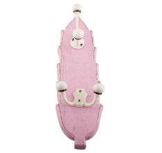 Pink And Cream Double Loop Ceramic Iron Wooden Hooks