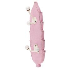 Pink And Cream Double Loop Ceramic Iron Wooden Hooks