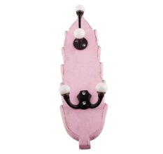 Pink And Black Double Loop Ceramic Iron Wooden Hooks