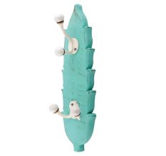 Sea Green And Cream Double Loop Ceramic Iron Wooden Hooks