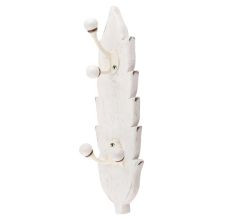 White And Cream Double Loop Ceramic Iron Wooden Hooks