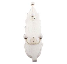 White And Cream Double Loop Ceramic Iron Wooden Hooks