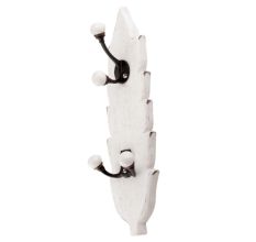 White And Black Double Loop Ceramic Iron Wooden Hooks