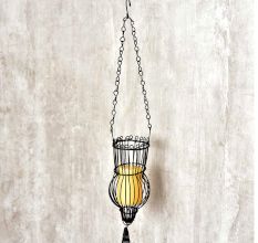 Metal Iron Wire Hanging Candle Holder