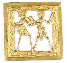 Brass Tribal  Art Wall Art with  Frame