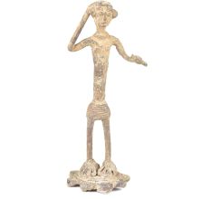 Brass Tribal Man Dancing Figurine
