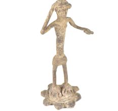 Brass Tribal Man Dancing Figurine